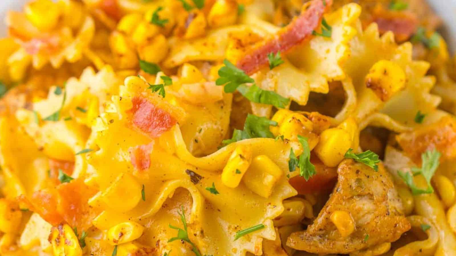 <p>Creamy Chicken and Corn Pasta is the crowd-pleaser you didn't know you needed. Sweet corn and chicken make for a delicious duo. The creamy sauce wraps every pasta piece in deliciousness. On nights when comfort food is in order, this dish delivers big time.<br><strong>Get the Recipe: </strong><a href="https://www.pocketfriendlyrecipes.com/chicken-and-corn-pasta/?utm_source=msn&utm_medium=page&utm_campaign=msn">Creamy Chicken and Corn Pasta</a></p>
