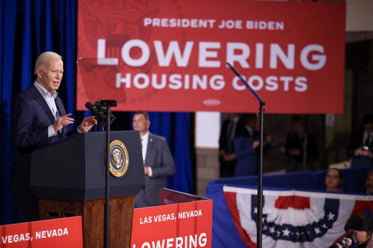 President Biden speaks about housing policy in Las Vegas in March. ((Ian Maule / Getty Images))