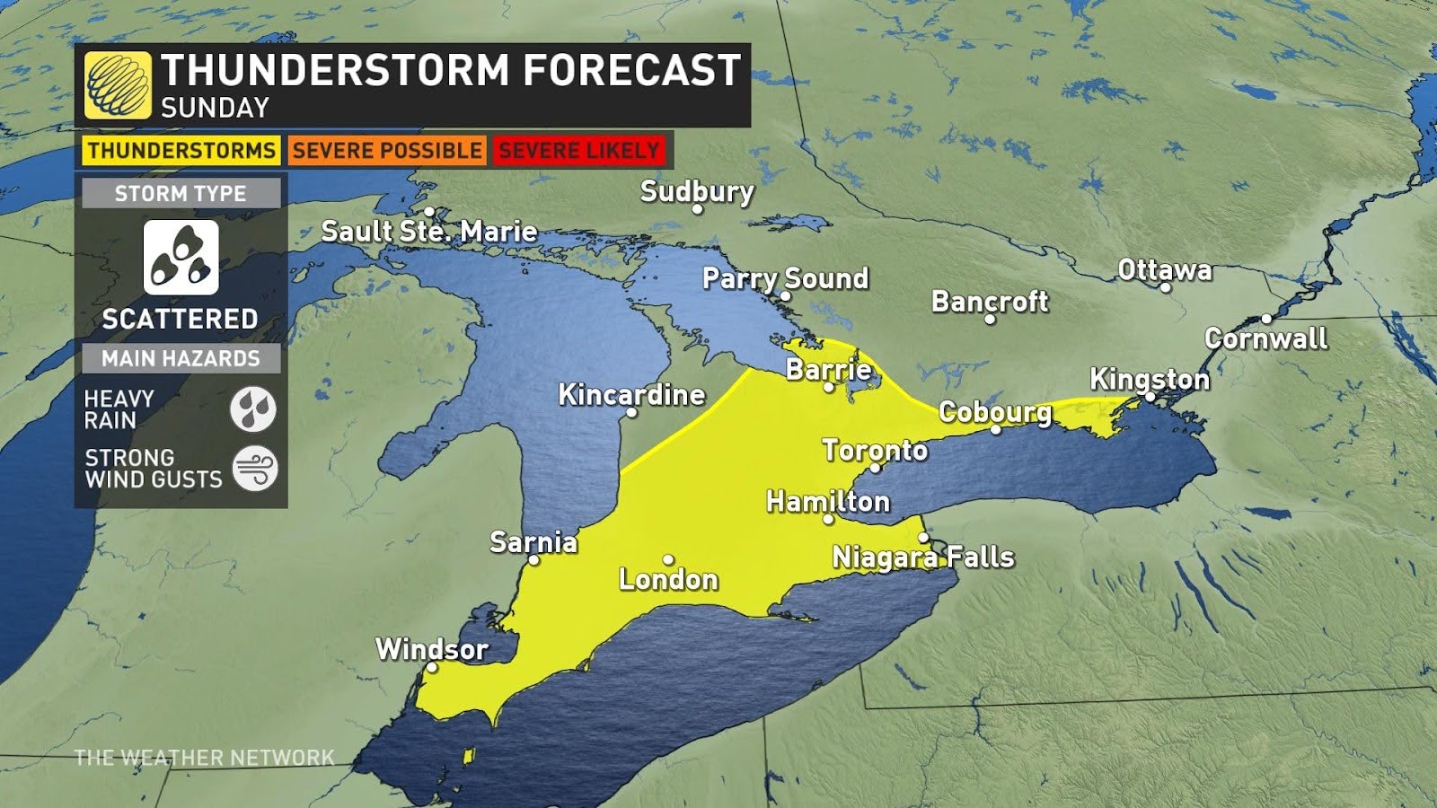 showers, thunderstorm risk rain on southern ontario's weekend parade