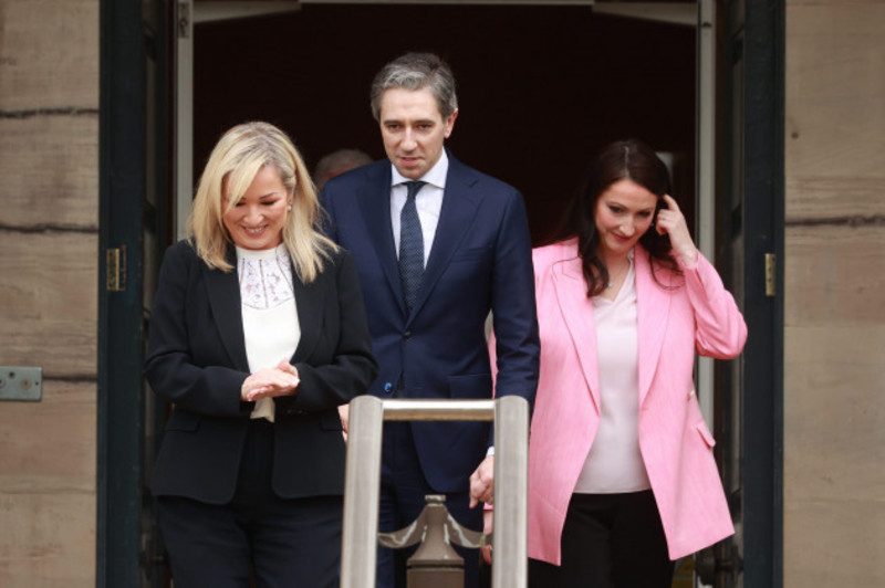 michelle o'neill 'underlines commitment to a5' during harris's first trip to belfast as taoiseach