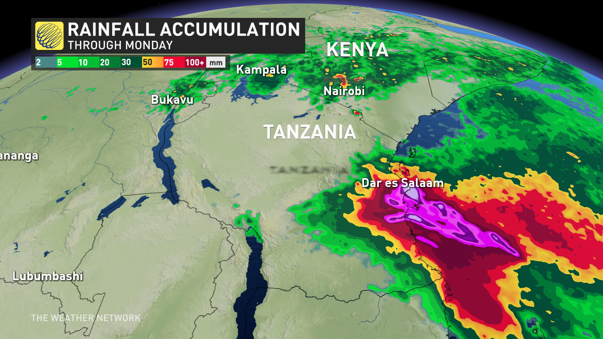 historic tropical cyclone threatens tanzania with major flooding