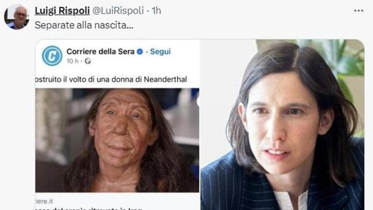 Schlein come donna Neanderthal, post choc di un esponente di FdI di Napoli_00 schlein neandhertal