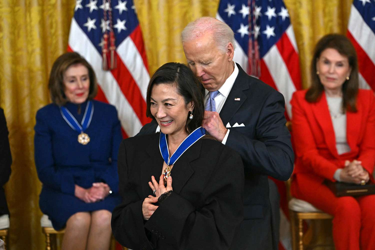 michelle yeoh receives presidential medal of freedom from president joe biden