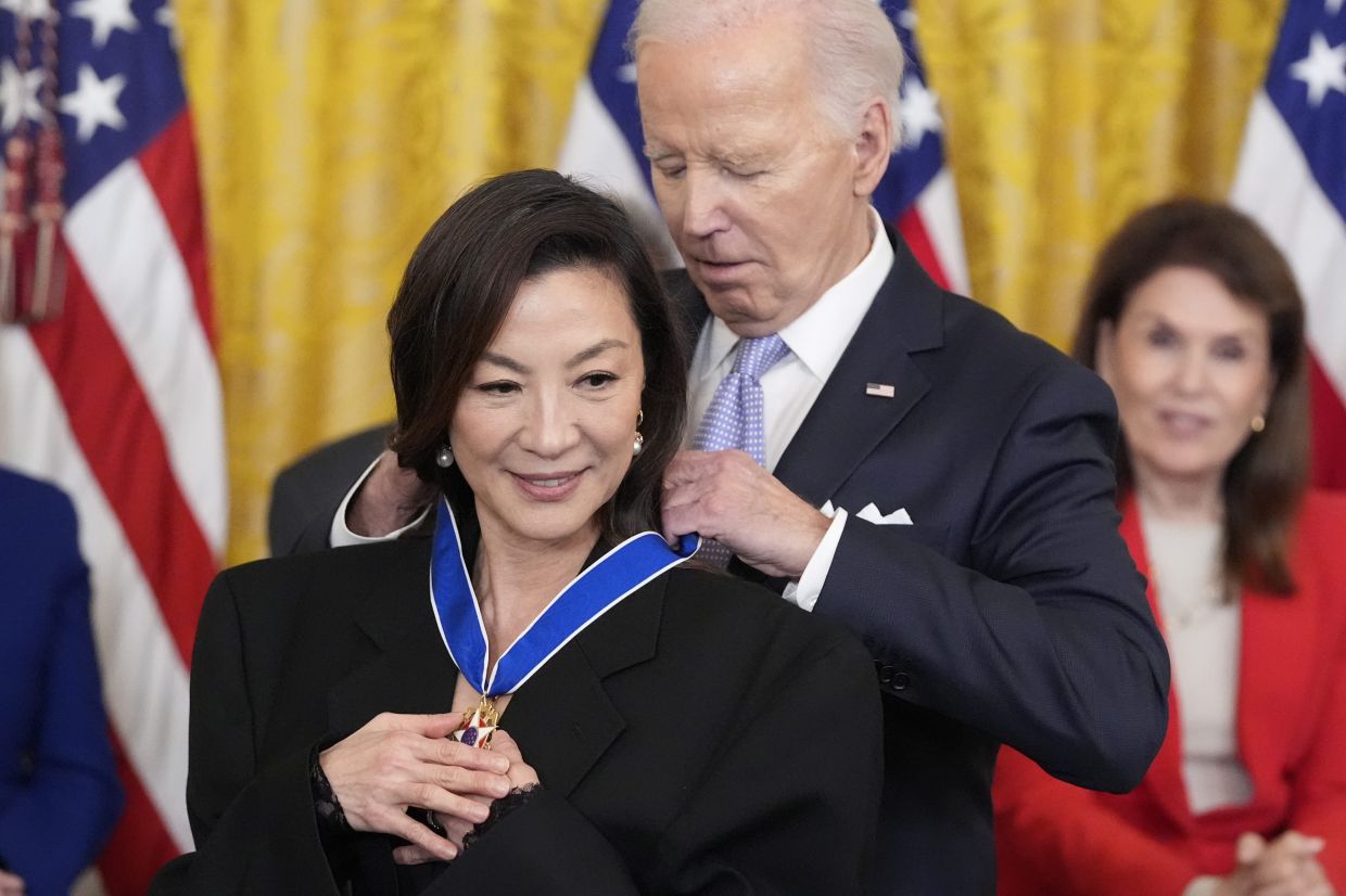 michelle yeoh honoured as pioneer by biden with presidential medal of freedom