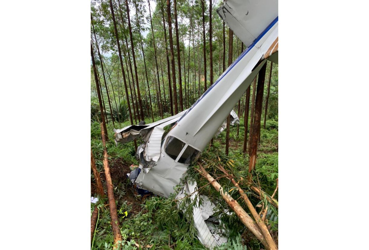 light aircraft crashes near tanjung malim, two injured