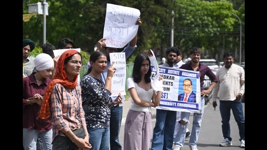 panjab university debars 8 students for protesting, trying to enter v-c office forcibly