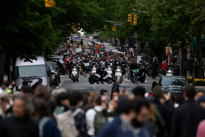 foto: aksi dukung palestina di new york city amerika serikat
