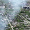 Drone footage shows Ukrainian village battered to ruins as residents flee Russian advance<br>