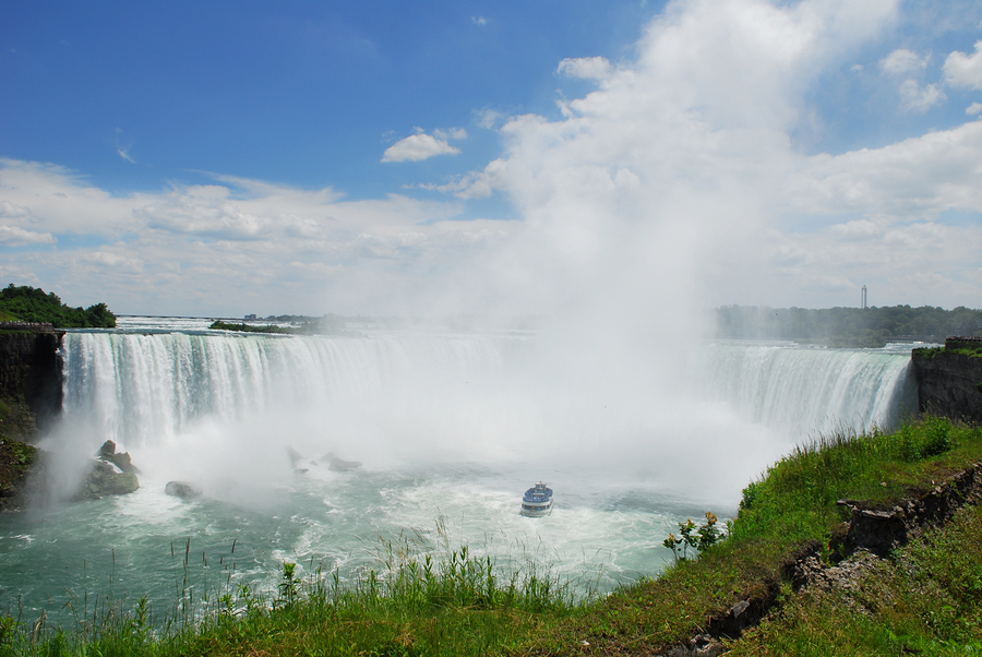 <p>12 million people visit Niagara Falls each year. Since Niagara Falls is on the border between the United States and Canada, these visitors are basically shared between the two countries. We’ll count it as a U.S. win nonetheless.</p> <p>Niagara Falls pours over 600,000 per second on average! Talk about a powerful display of nature in action. With its thunderous Niagara noise and breath taking views to artists and dreamers who dared tread its land-- it’s easy to see how Niagara Falls has made its own mark of greatness on the world map.</p> <p>It is the third largest waterfall in the world, behind only Victoria Falls on the border of Zambia and Zimbabwe and Iguazu Falls on the border of Argentina and Brazil. Ever visited those waterfalls? If not, you better start planning your next summer vacation.</p>