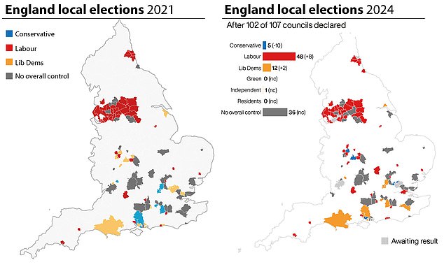 Local Elections 2024: Maps Make Clear The Extent Of The Battering