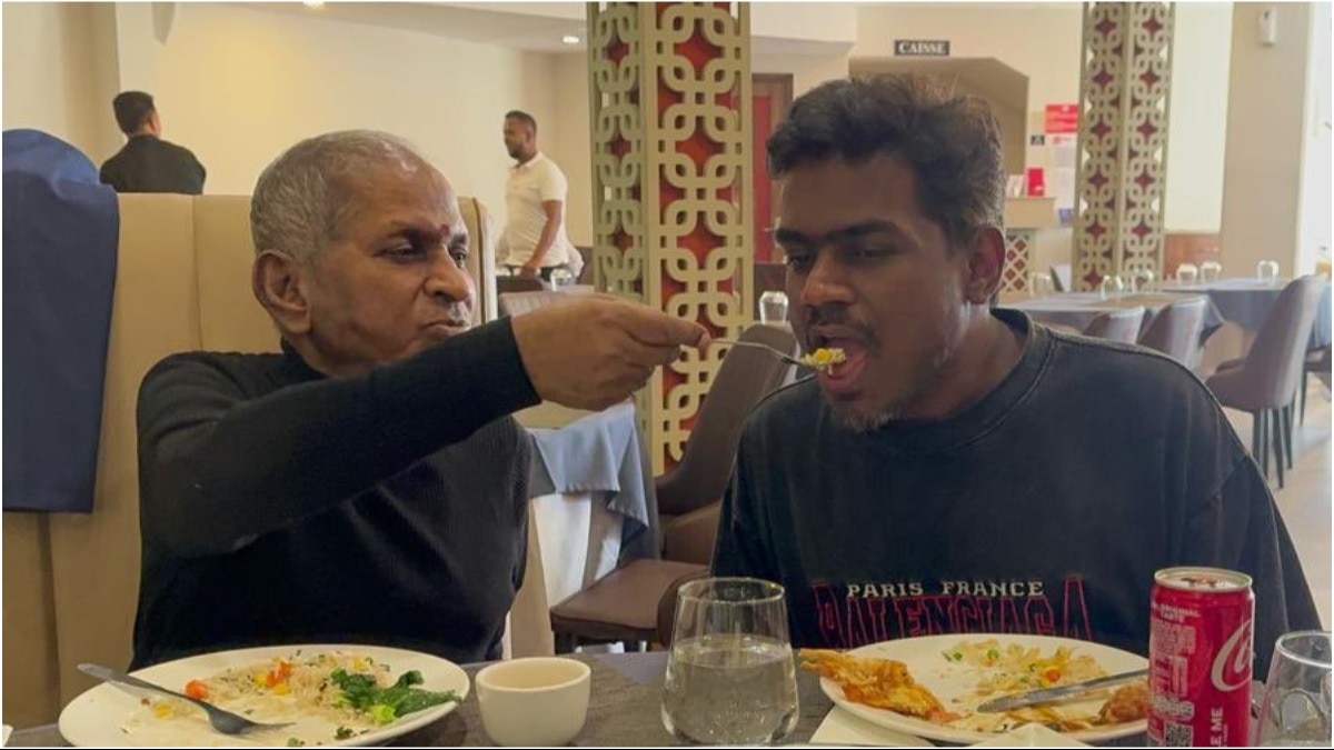 music composer yuvan shankar raja reunites with father ilaiyaraaja in mauritius
