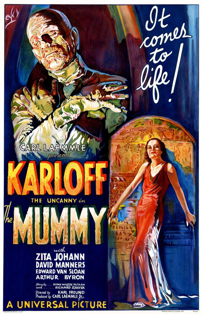 Though a lot of younger theatergoers may have never seen anything like it, 1999's The Mummy took its source material from the 1932 Universal film of the same name written by John L. Balderston , Nina Wilcox Putnam and Richard Schayer and starring Boris Karloff as Imhotep, as well as the properly named David Manners as accidental adventurer Frank Whemple. Before heading to Hollywood, where he got his start adapting Bram Stoker 's Dracula and Mary Shelley 's Frankenstein for the big screen, Balderston was a foreign correspondent who was in Egypt to witness the unsealing of King Tutankhamen's tomb in 1923.