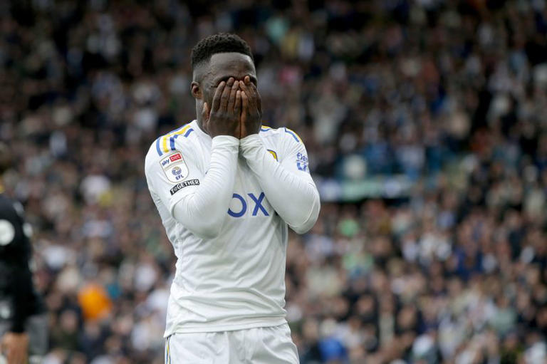Leeds United's Wilfried Gnonto reacts after a missed chance against Southampton
