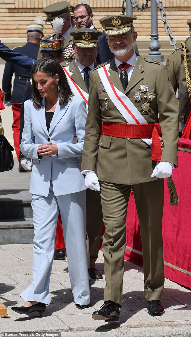 queen letizia beams with pride at ceremony for king felipe