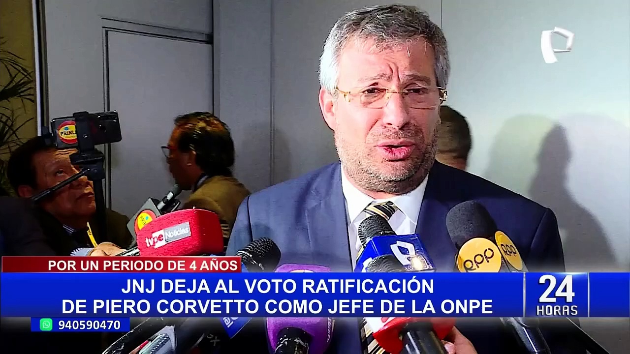 JNJ Deja Al Voto Ratificación De Piero Corvetto Como Jefe De La ONPE ...