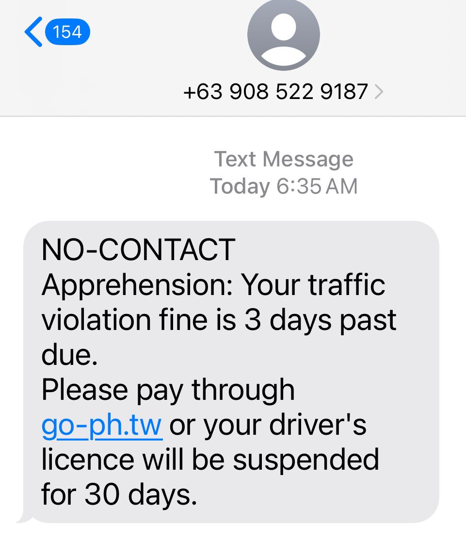 dict: disregard scam texts about no contact apprehension policy