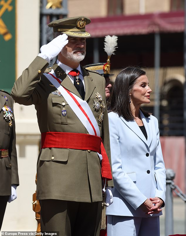 queen letizia beams with pride at ceremony for king felipe