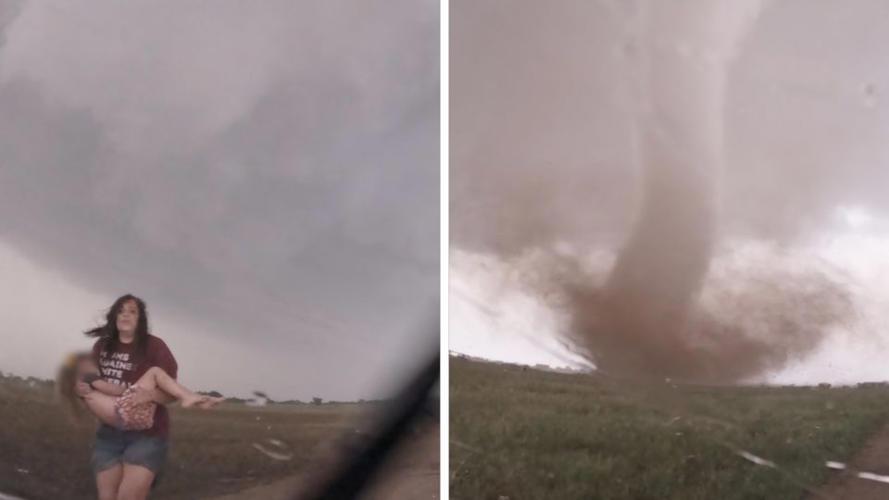 ‘Oh my gosh, there’s people:’ storm chaser stumbles upon family who survived tornado