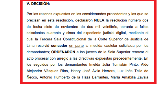 JNJ: Corte Suprema anula medida cautelar que suspendió investigación del Congreso contra la Junta Nacional de Justicia