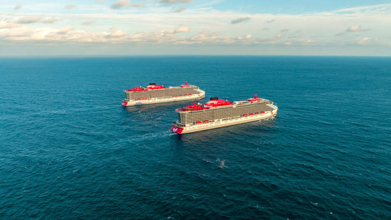 Two of Virgin Voyages' ships.