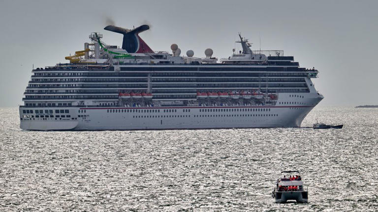 Carnival Pride, seen in a file photo, is one of the ships whose schedule has been affected by Tropical Storm Ernesto.