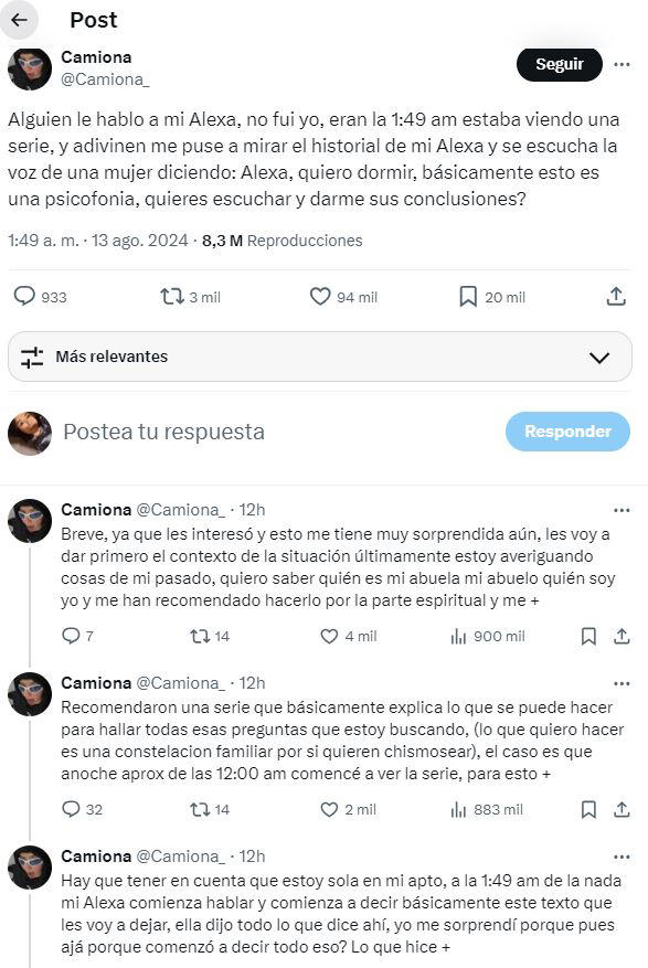  La joven compartió su historia en redes sociales. Foto: X @Camiona_