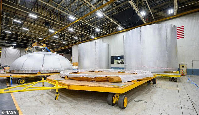 In one instance, a crucial liquid oxygen fuel tank dome was found isolated for potential disposal due to 'Boeing's unsatisfactory welding operations.' Above, a photo of the improperly welded dome (left) at the Michoud Assembly Facility, as published in the new NASA report