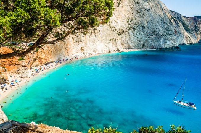 Porto Katsiki beach in Lefkada island, Greece