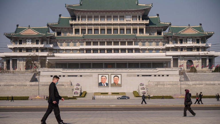 Kim Il Sung Square in Pyongyang, North Korea, in April 2020, shortly after the country closed its borders due to the Covid-19 pandemic.