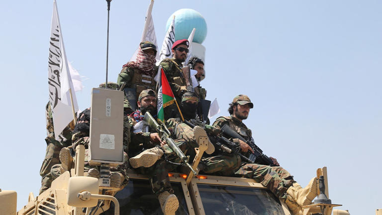 Taliban fighters celebrate the third anniversary of the withdrawal of U.S.-led troops from Afghanistan, in Kabul, Afghanistan, Wednesday, Aug. 14, 2024. (AP Photo/Siddiqullah Alizai) AP Newsroom