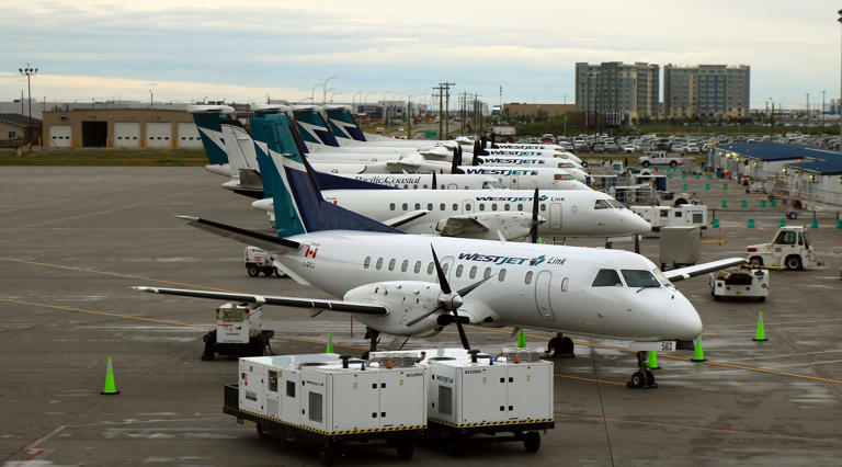 WestJet is canceling an average of 50 flights per day as plane repairs expected to take weeks. (Getty Images)