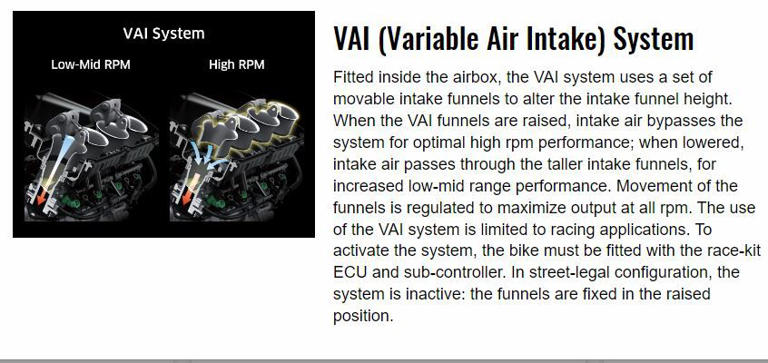 hadirnya fitur VAI dapat mengoptimalkan performa di low-mid rpm dan high rpm kawasaki.eu