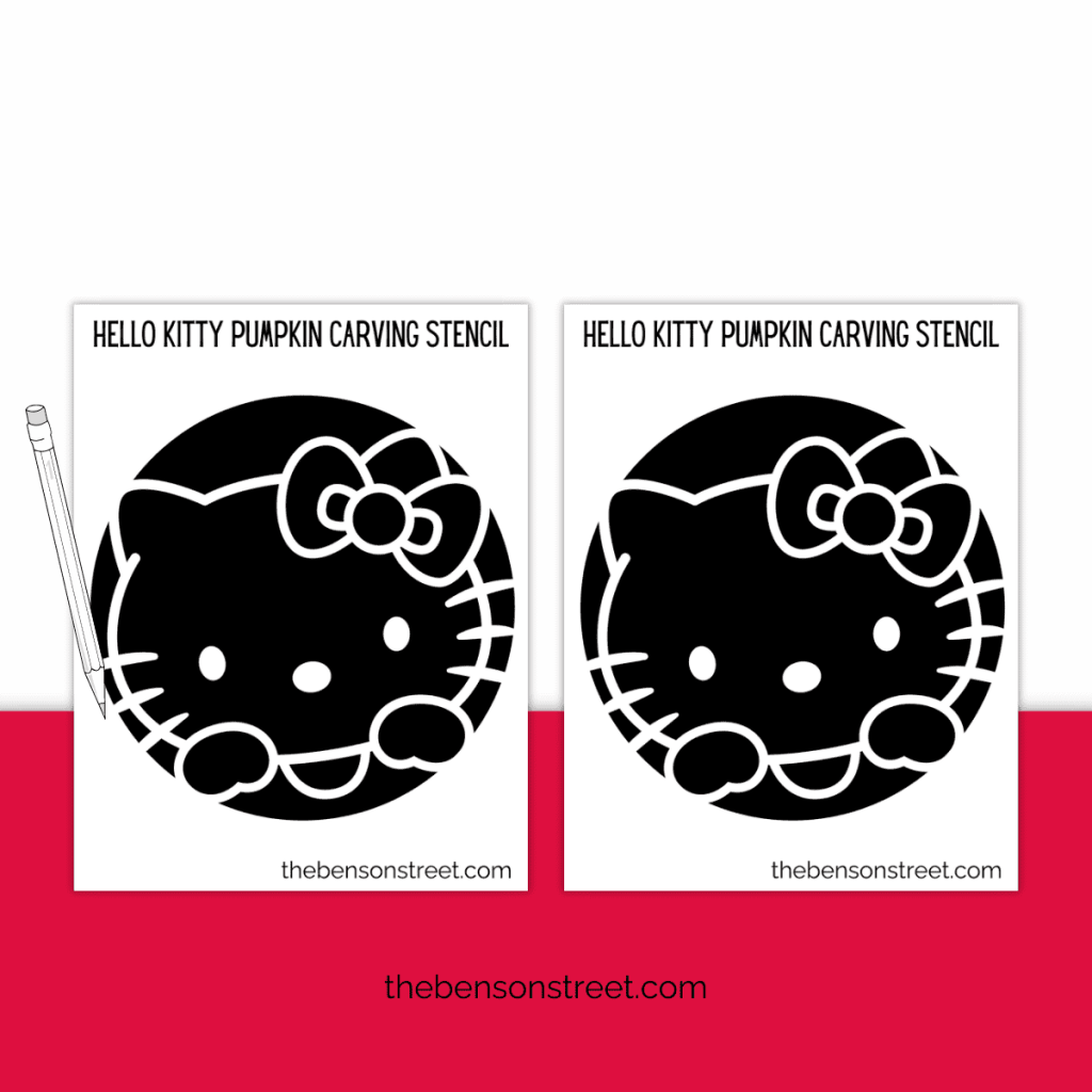 Easy Printable Hello Kitty Pumpkin Stencil For Easy Carving