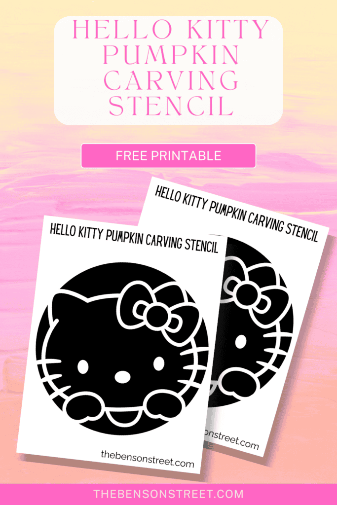 Easy Printable Hello Kitty Pumpkin Stencil for Easy Carving