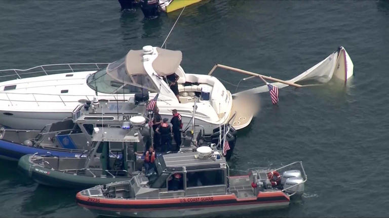 motorboat, sailboat collide off the coast of weymouth