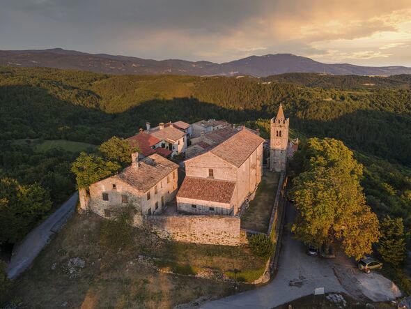 The small medieval town of Hum, Croatia, on top of a hill