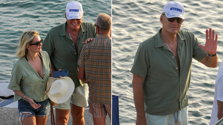 "Rocky" star Dolph Lundgren and Emma Krokdal wed in an intimate ceremony in Mykonos, Greece in July 2023. Getty Images