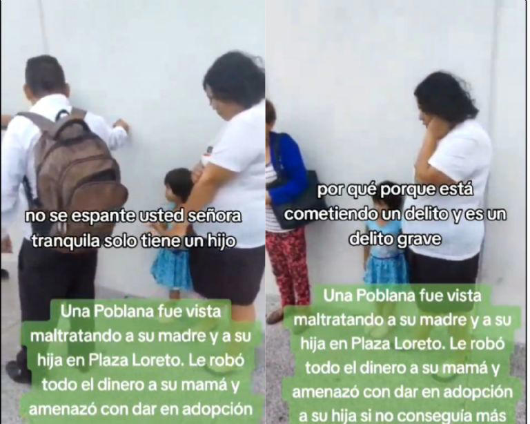 Captan a mujer quitándole el dinero de la pensión a su mamá - Tomada de video