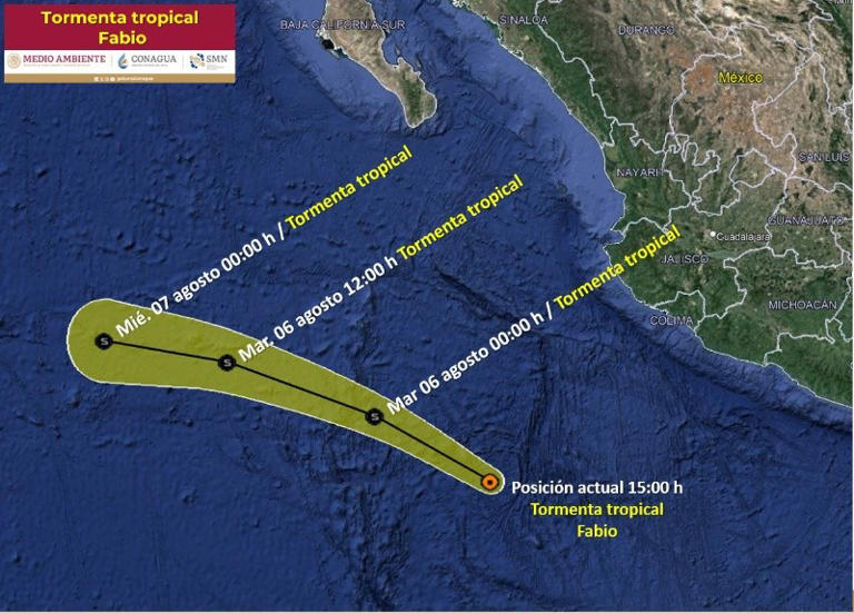 Tormenta tropical Fabio.