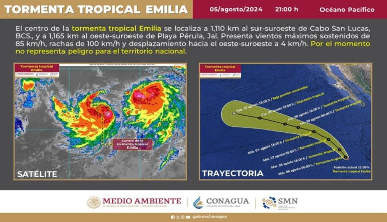 Tormenta tropical Emilia.