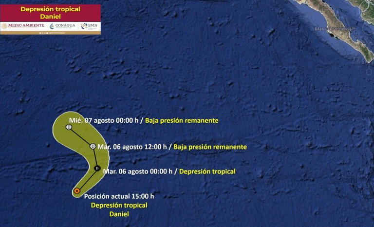 Depresión tropical Daniel.