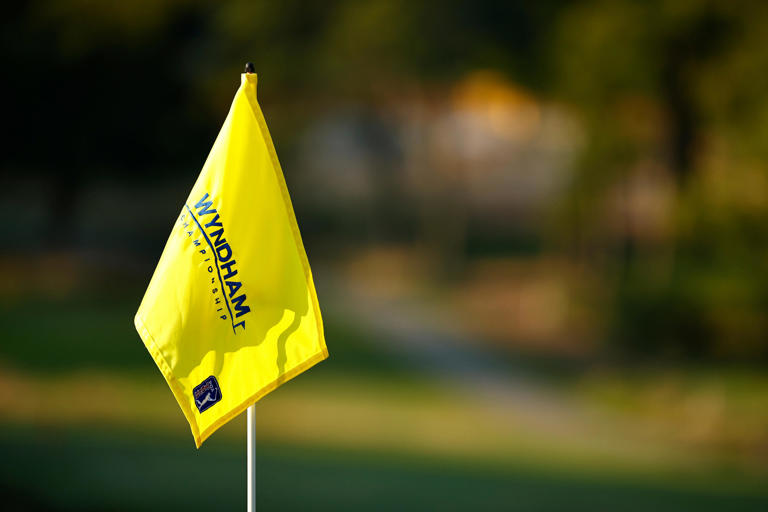 GREENSBORO, NORTH CAROLINA - AUGUST 12: A flag is seen on the 15th green during the first round of the Wyndham Championship at Sedgefield Country Club on August 12, 2021 in Greensboro, North Carolina. (Photo by Jared C. Tilton/Getty Images)