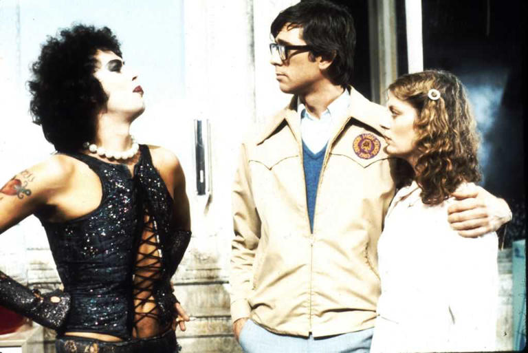 1975: Actors Tim Curry, Barry Bostwick and Susan Sarandon in scene from movie "The Rocky Horror Picture Show" directed by Jim Sharman.  (Photo by Michael Ochs Archives/Getty Images)