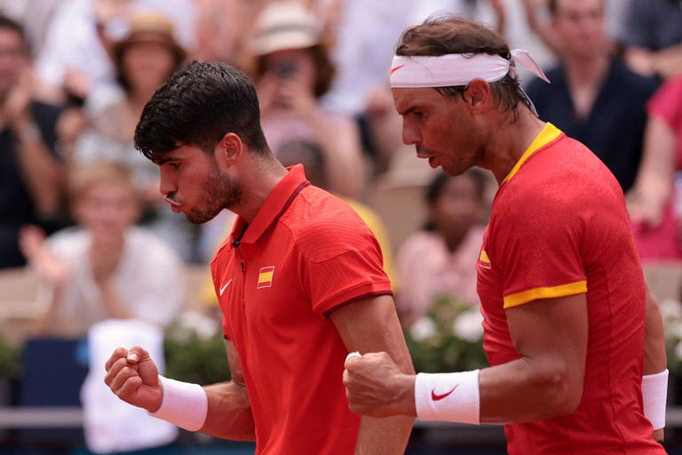 "Nadalcaraz": Rafael Nadal e Carlos Alcaraz da Espanha foram o foco das atenções nas duplas do tênis; no entanto eles perderam para Austin Krajicek e Rajeev Ram, dos Estados Unidos, nas quartas de final