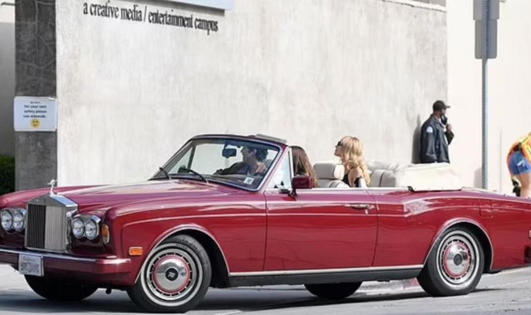 Lily-Rose Depp in a Rolls-Royce convertible in The Idol.