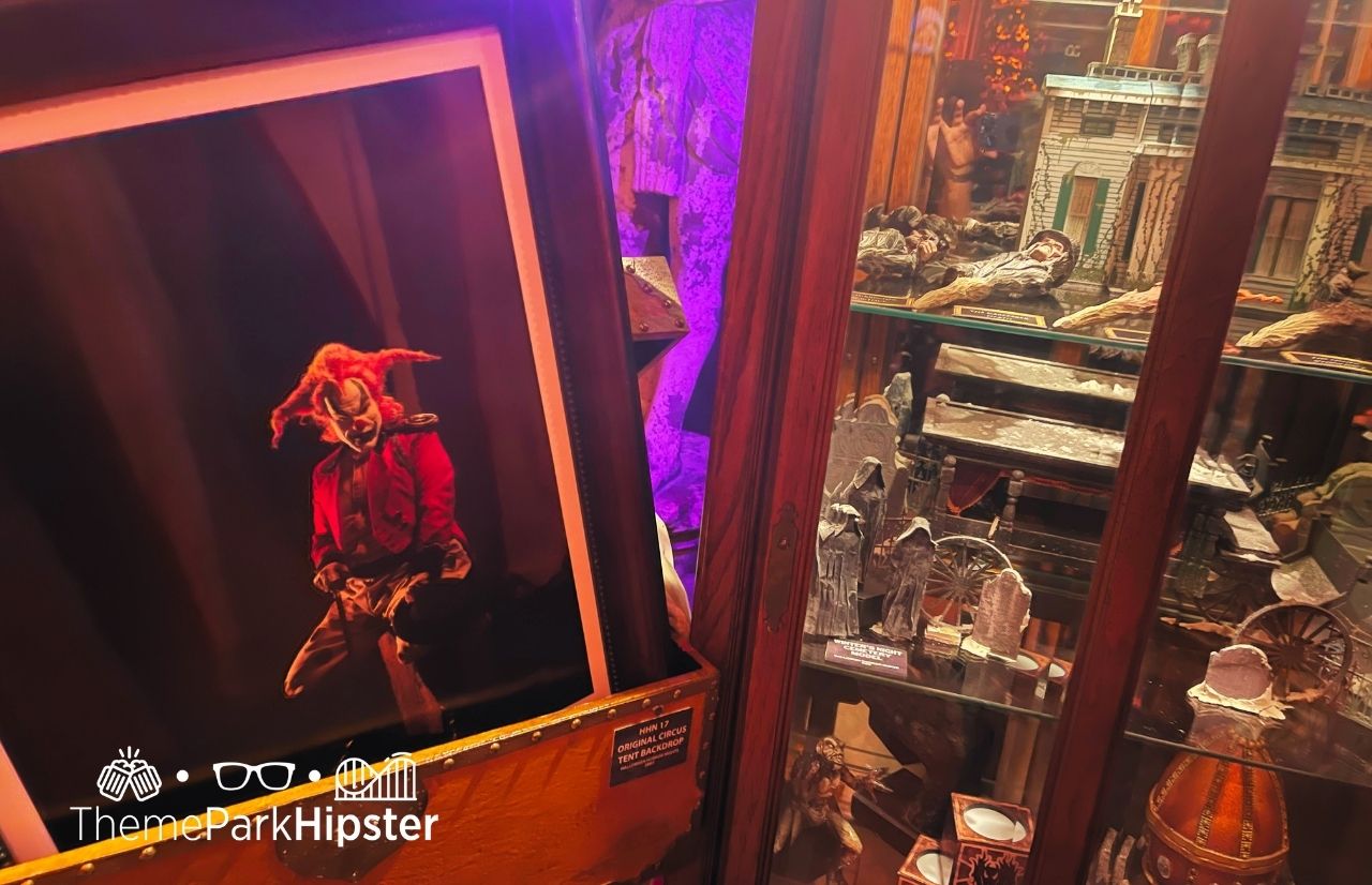 HHN 30 Tribute Store with Jack the Clown Universal Orlando Halloween Horror Nights. Keep reading about going to Halloween Horror Nights alone on a Universal Orlando Solo Trip and why the tagline Never Go Alone shouldn't scare you!