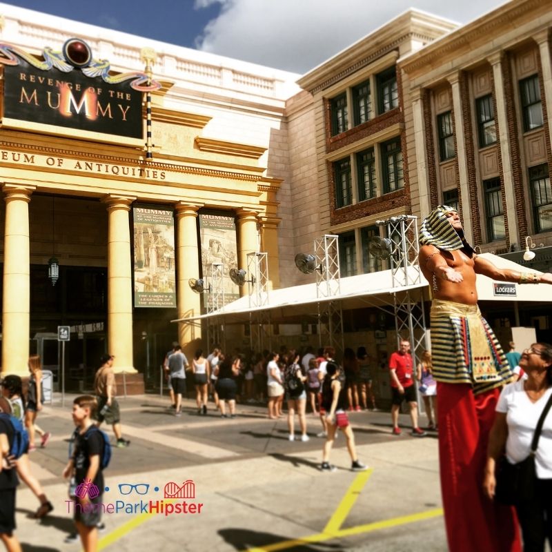 The Mummy Guy outside of the ride