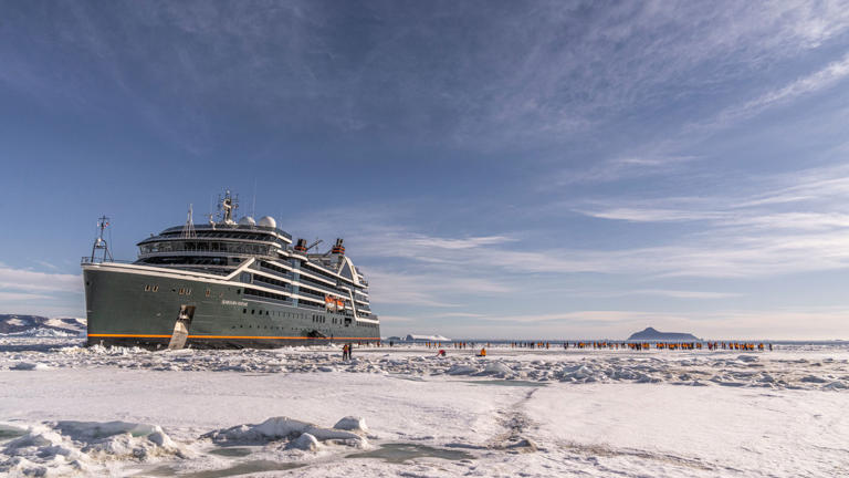 Seabourn Venture naming ceremony in Antarctica.