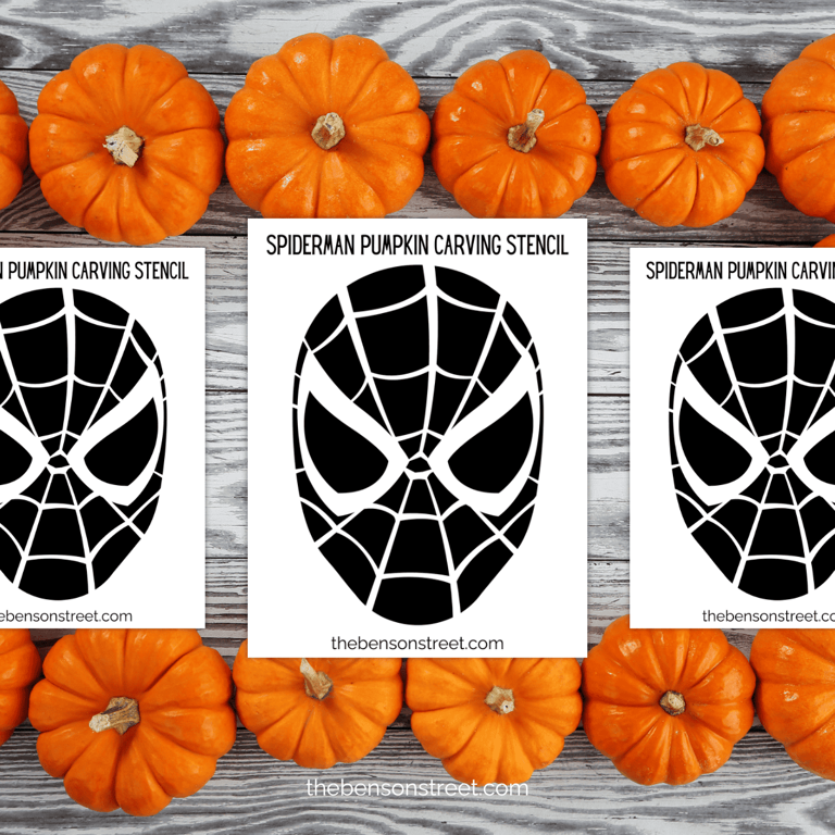 Free Spiderman Pumpkin Stencil Printable for Pumpkin Carving