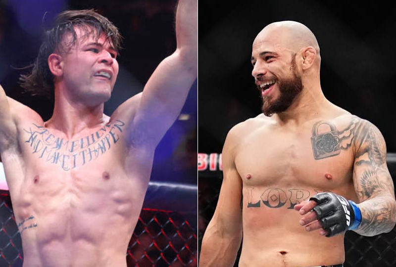 Diego Lopes (esq) e Jean Silva (dir) se enfrentam no UFC. Foto: Reprodução/Montagem SUPER LUTAS